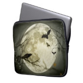 Vollmond mit Fledermäusen und Raven Laptopschutzhülle (Vorderseite Links)