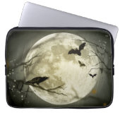 Vollmond mit Fledermäusen und Raven Laptopschutzhülle (Vorderseite)