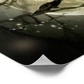 Vollmond mit Fledermäusen und Raven Poster (Ecke)