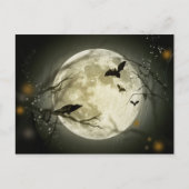 Vollmond mit Fledermäusen und Raven Postkarte (Vorderseite)