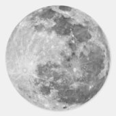 Vollmond mit Kratern Runder Aufkleber (Vorderseite)