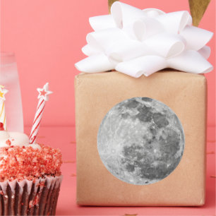 Vollmond mit Kratern Runder Aufkleber