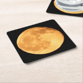 Vollmond mit Orange Glow Untersetzer (angewinkelt)