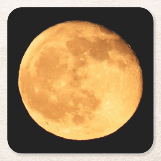Vollmond mit Orange Glow Untersetzer (Vorderseite)