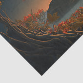 Vollmond mit Orange Leaf Fall Trees Decoupage Seidenpapier (Detail)