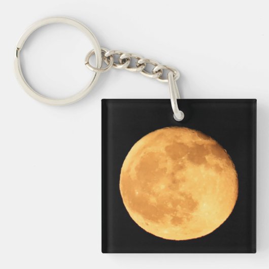 Vollmond mit Orangenglühen Schlüsselanhänger (Vorderseite)