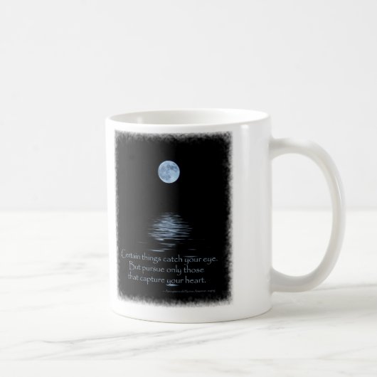 Vollmond mit Sprichwort des gebürtigen Amerikaners Kaffeetasse (Rechts)
