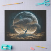 Vollmond mit Stammbaum Seidenpapier (Basteln)