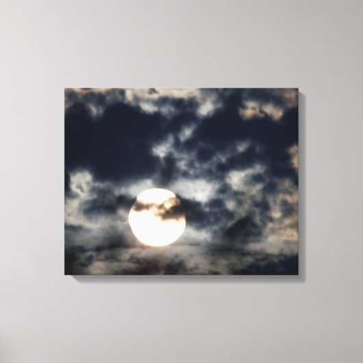 Vollmond mit Wolken Leinwanddruck (Vorderseite)