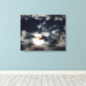 Vollmond mit Wolken Leinwanddruck (Insitu (Holzboden))