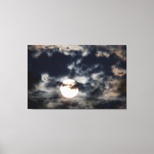 Vollmond mit Wolken Leinwanddruck (Vorderseite)