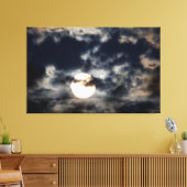 Vollmond mit Wolken Leinwanddruck (Insitu (Wohnzimmer))