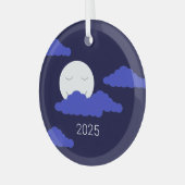 Vollmond mit Wolken Ornament Aus Glas (Vorderseite links)