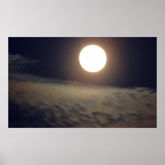 Vollmond mit Wolken Poster (Vorne)