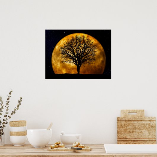 Vollmond Mitternachtposter Poster (Küche)