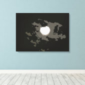 Vollmond Modern Print Leinwanddruck (Insitu (Holzboden))