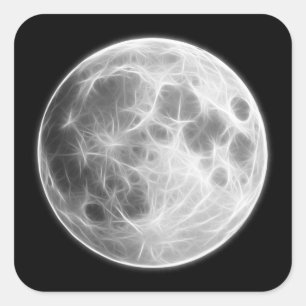 Vollmond-Mondplaneten-Kugel Quadratischer Aufkleber