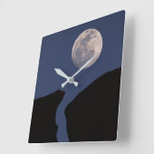 Vollmond | Monumental, Arizona Quadratische Wanduhr (Winkel)