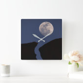 Vollmond | Monumental, Arizona Quadratische Wanduhr (Zuhause)