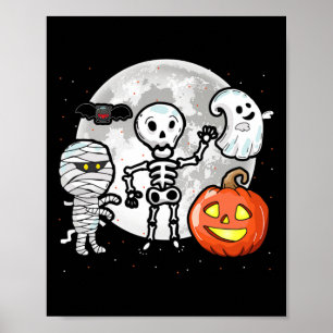 Vollmond Mummy Ghost Ans Beängstigend Sceleton Poster