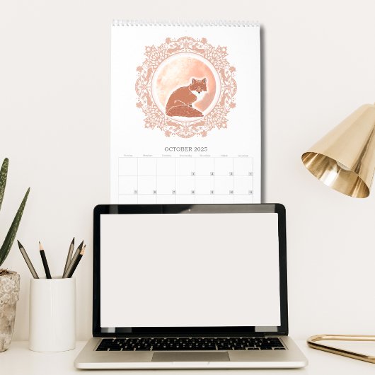 Vollmond-Namen jedes Jahr Illustrierter Kunstkalen Kalender