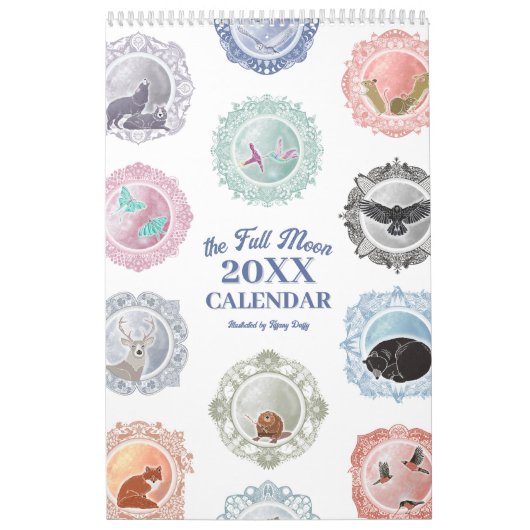 Vollmond-Namen jedes Jahr Illustrierter Kunstkalen Kalender (Titelbild)