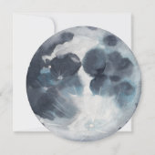 Vollmond Navy Blue Wedding Einladung (Rückseite)