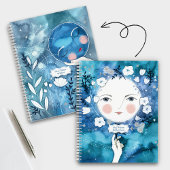 Vollmond Neumond Doppelseitiges Journal Notizblock