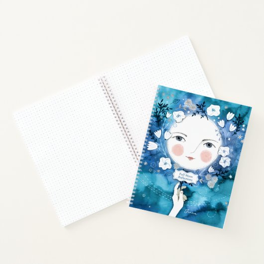 Vollmond Neumond Doppelseitiges Journal Notizblock (Innenseite)