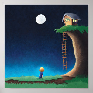 Vollmond Night Sky Poster