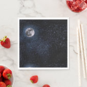 Vollmond Night Sky Stars Weltraum Serviette (Beispiel)