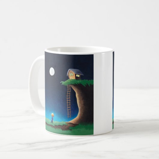 Vollmond Night Sky Tasse (Vorderseite Links)
