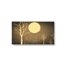Vollmond Night Vintag Wrapped Canvas