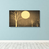 Vollmond Night Vintag Wrapped Canvas Leinwanddruck (Insitu (Holzboden))