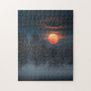 Vollmond November in Scalenghe, Italien Puzzle