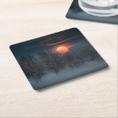 Vollmond | November in Scalenghe, Italien Rechteckiger Pappuntersetzer (angewinkelt)