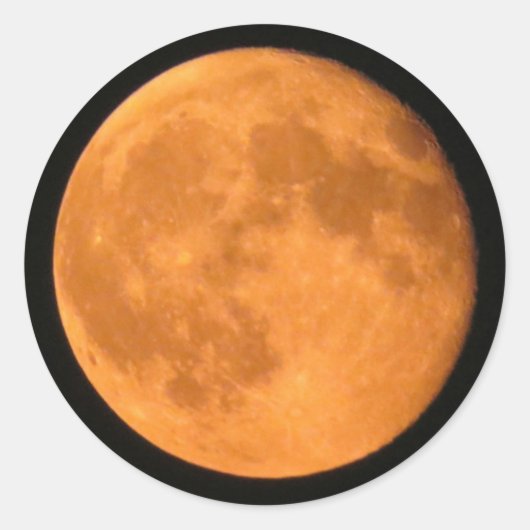 Vollmond Orange Harvest oder Halloween Runder Aufkleber (Vorderseite)