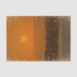 Vollmond Orange Sunset Beach Sketch Kunst Seidenpapier