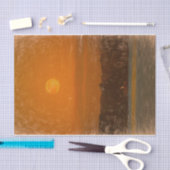 Vollmond Orange Sunset Beach Sketch Kunst Seidenpapier (Handwerk)