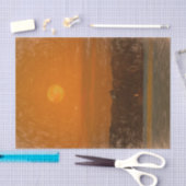 Vollmond Orange Sunset Beach Sketch Kunst Seidenpapier (Handwerk)