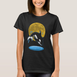 Vollmond Orca Animal Moonlight Killer Whale Long T-Shirt