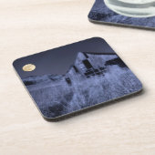 Vollmond-Overhead | Altgewitterter Stall Getränkeuntersetzer (Linke Seite)