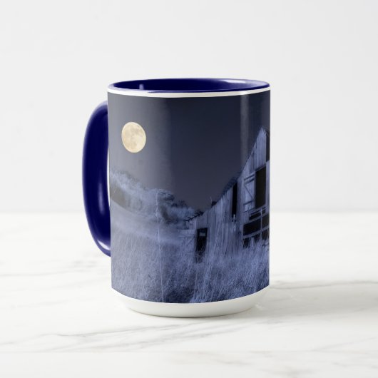 Vollmond-Overhead | Altgewitterter Stall Tasse (Vorderseite Links)