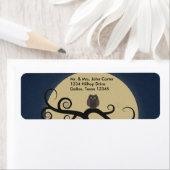 Vollmond Owl Blue Address Labels (Insitu)