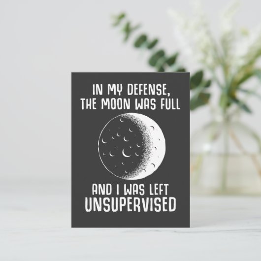 Vollmond Pagan Hexe Wiccan Zitat Postkarte (Stehend Vorderseite)