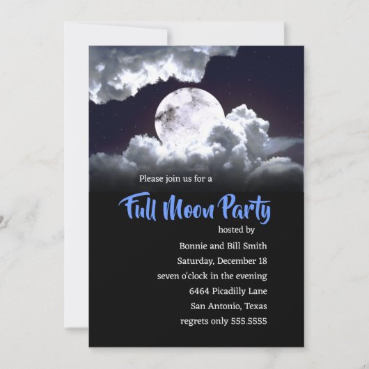 Vollmond-Party Einladung (Vorderseite)