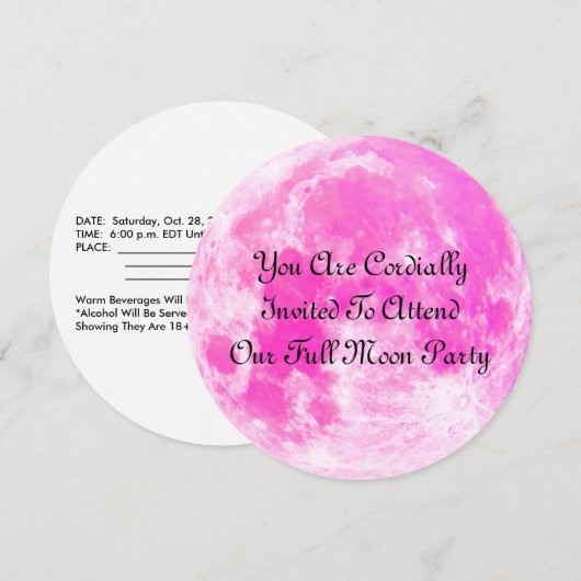 Vollmond-Party Einladung (Vorne/Hinten)
