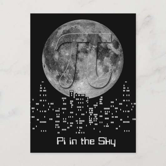 Vollmond Pi im Himmel Postkarte (Vorderseite)