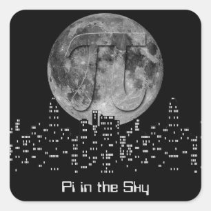 Vollmond Pi im Himmel Quadratischer Aufkleber