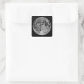 Vollmond-Pi-Tagesspass Quadratischer Aufkleber (Tasche)